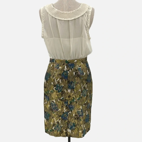 Anthropologie Moulinette Soeurs Stylist's Eye Watercolor Floral Sheath Dress = 4 - Picture 4 of 7